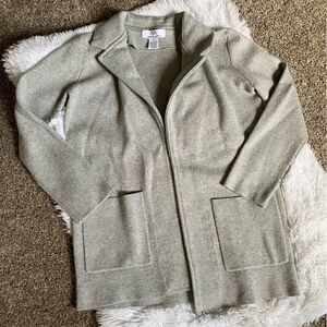 Magaschoni Sweater‎ Cardigan Open Front Wool Blend Womens Size XS